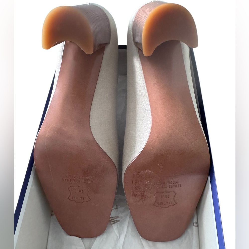 Stuart Weitzman Silk Block Heel Pumps - Picture 2 of 4